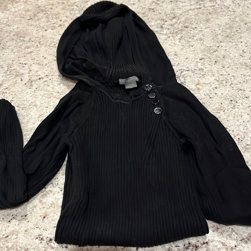 Hooded long sleeve knit top by Armani Exchange
